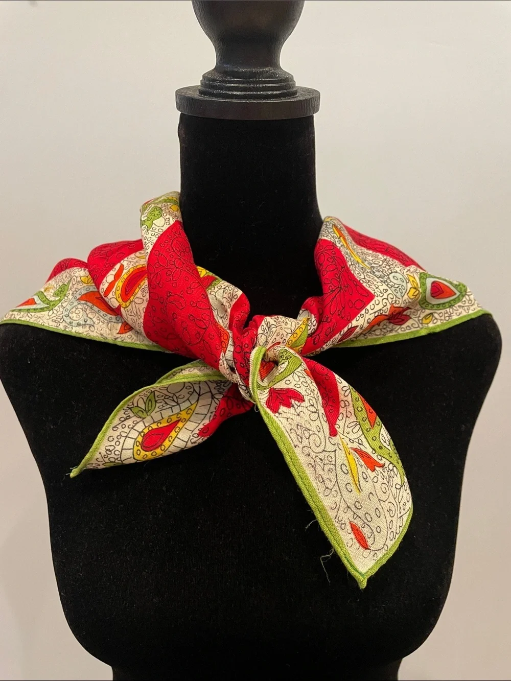 Red and Green Paisley Neck Scarf - Women Accessories